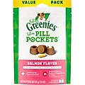 Greenies Pill Pockets Feline Natural Salmon Flavor Soft Adult Cat Treats, 85 count
