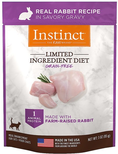 Instinct Limited Ingredient Diet Grain-Free Cuts & Gravy Real Rabbit Recipe Wet Cat Food Topper, 3-oz pouch, case of 24 slide 1 of 5