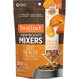 Instinct Freeze-Dried Raw Boost Mixers Grain-Free Gut Health Recipe Dog Food Topper, 5.5-oz bag
