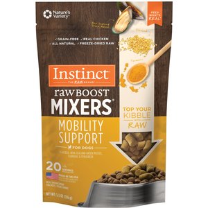 Instinct Freeze Dried Raw Boost Mixers Grain-Free Mobility Support Recipe Dog Food Topper, 5.5-oz bag
