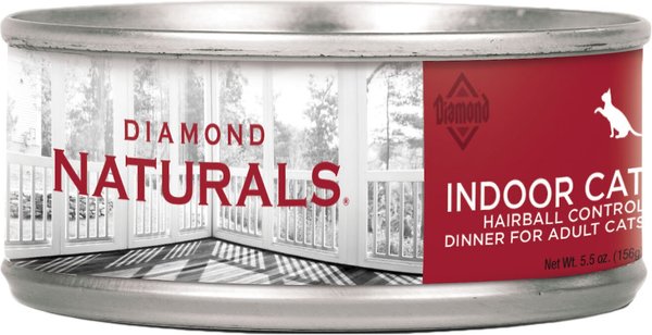 Diamond Naturals Indoor Hairball Control Adult Canned Cat Food, 5.5-oz, case of 24 slide 1 of 5