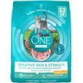 Purina ONE +Plus Sensitive Skin & Stomach Natural Adult Dry Cat Food, 22-lb bag