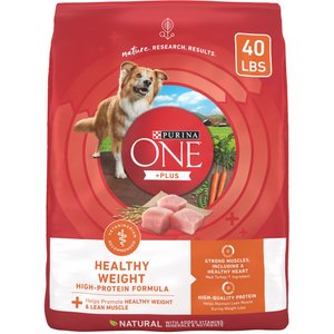 Purina ONE +Plus Adult High-Protein Healthy Weight Formula Dry Dog Food, 40-lb bag