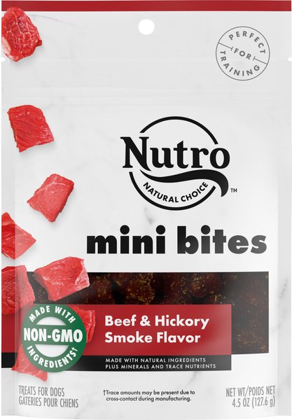 Nutro Mini Bites Beef & Hickory Smoke Flavor Dog Treats, 4.5-oz bag slide 1 of 9