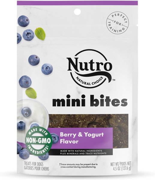 Discontinued NUTRO Mini Bites Berry Yogurt Flavor Dog Treats 4.5 oz bag Chewy