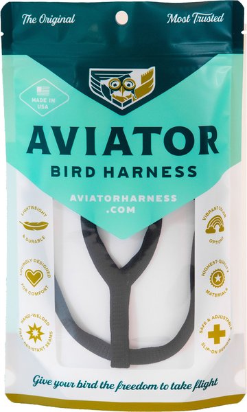 The Aviator Bird Harness & Leash, Black, XX-Small slide 1 of 8