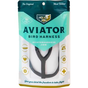 The Aviator Bird Harness & Leash, Black, XX-Small