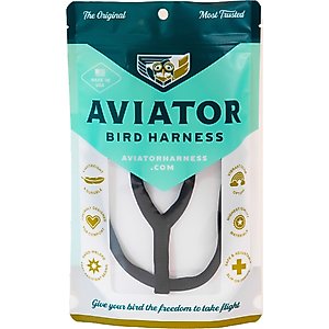 The Aviator Bird Harness & Leash, Black, Medium