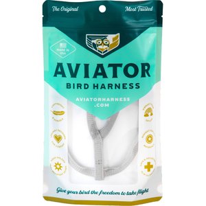 The Aviator Bird Harness & Leash, Silver, Small