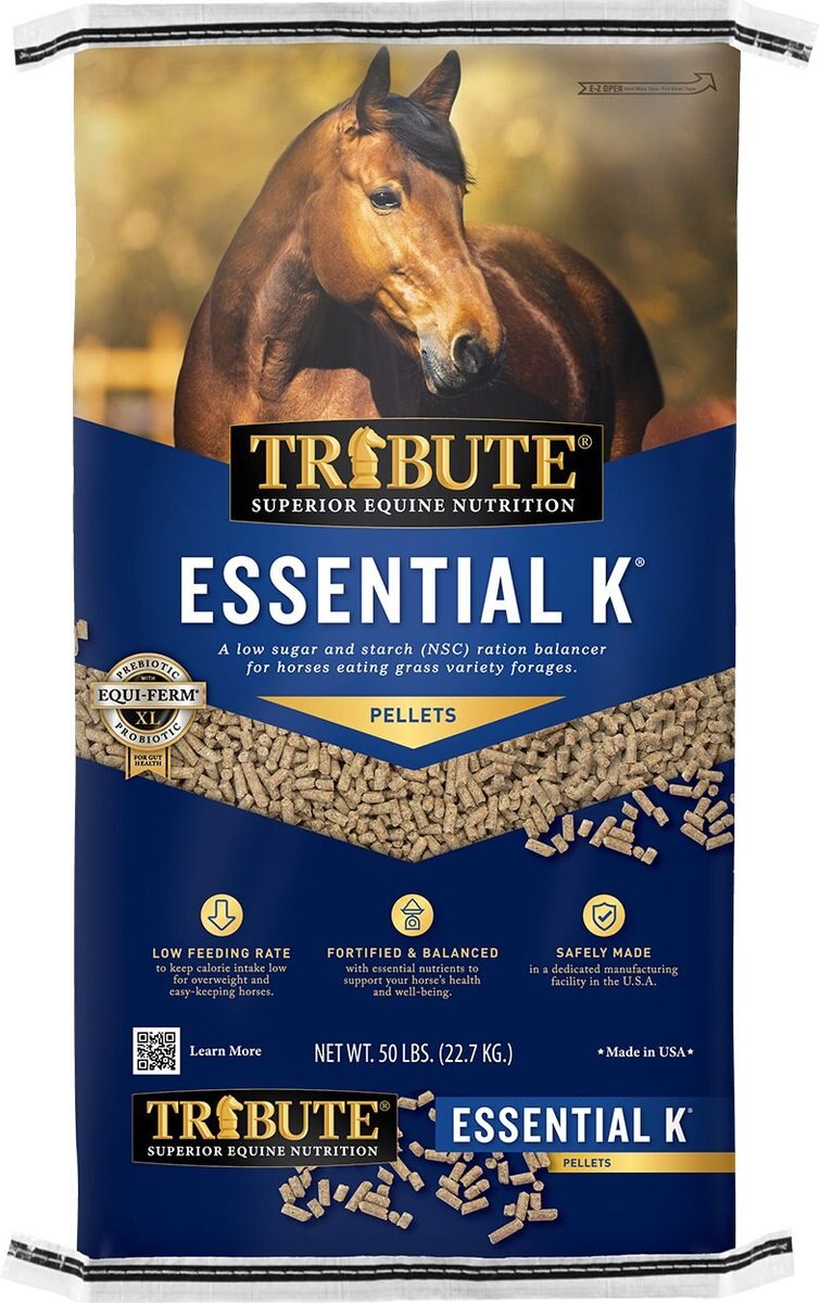 TRIBUTE EQUINE NUTRITION Essential K LowNSC Horse Feed, 50lb bag