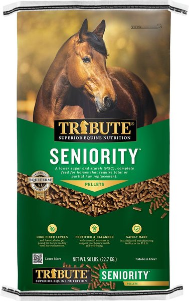 Tribute Equine Nutrition Seniority Pellet Low-NSC Horse Feed, 50-lb bag slide 1 of 8