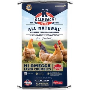 Kalmbach Feeds All Natural 17% Protein Hi Omegga Layer Crumbles Chicken Feed, 50-lb bag