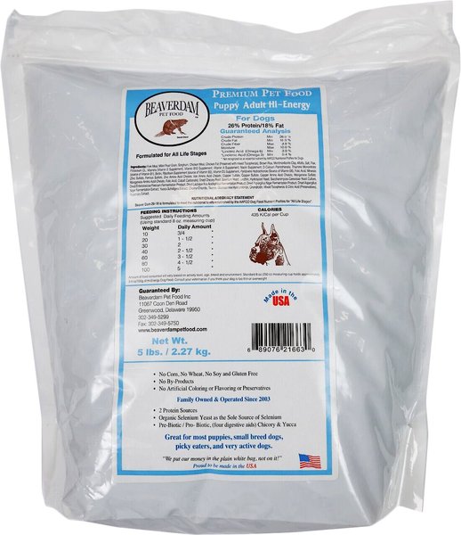 Beaverdam Pet Food Hi-Energy 26/18 Dry Dog Food, 5-lb bag slide 1 of 3