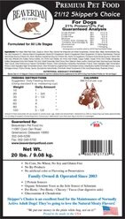 Beaverdam Pet Food Skipper's Choice 21/12 Dry Dog Food, 20-lb bag slide 2 of 3
