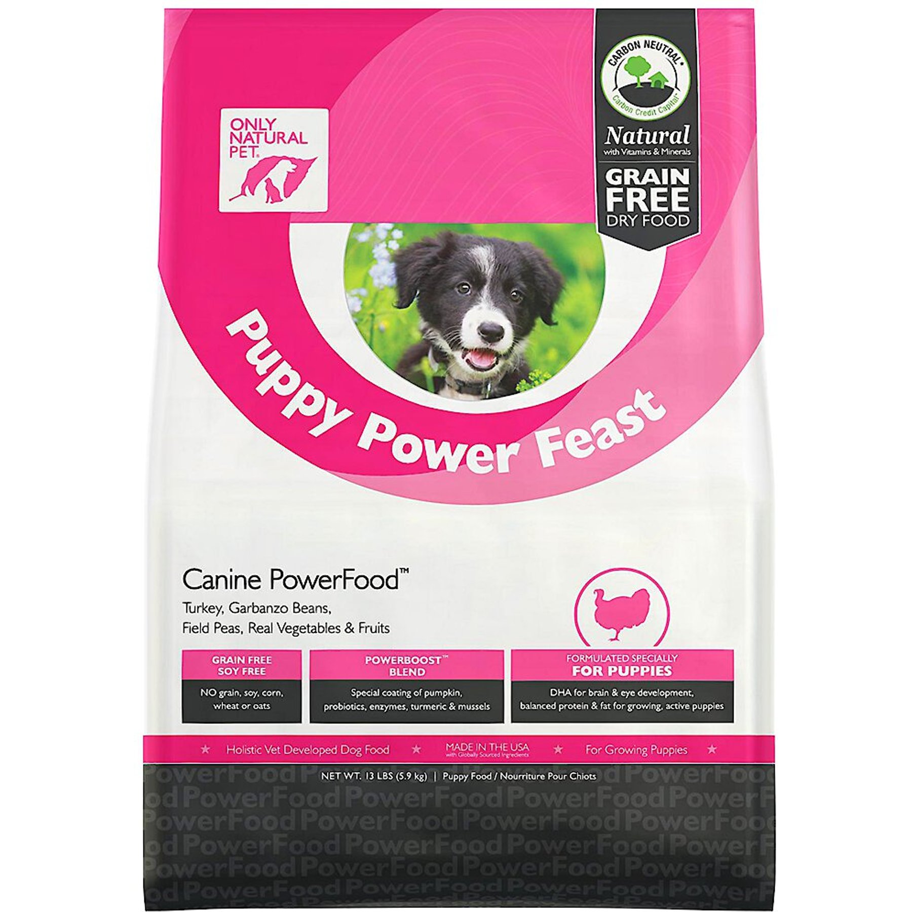 Only Natural Pet Canine PowerFood Puppy Power Feast Grain Free Dry Dog Food 13 lb bag