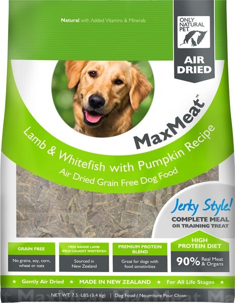 Discontinued ONLY NATURAL PET MaxMeat Lamb Whitefish with Pumpkin Grain Free Air Dried Dog Food 7.5 lb bag Chewy