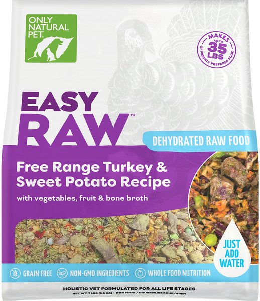 Discontinued ONLY NATURAL PET EasyRaw Turkey Sweet Potato Raw Grain Free Dehydrated Dog Food 7 lb bag Chewy