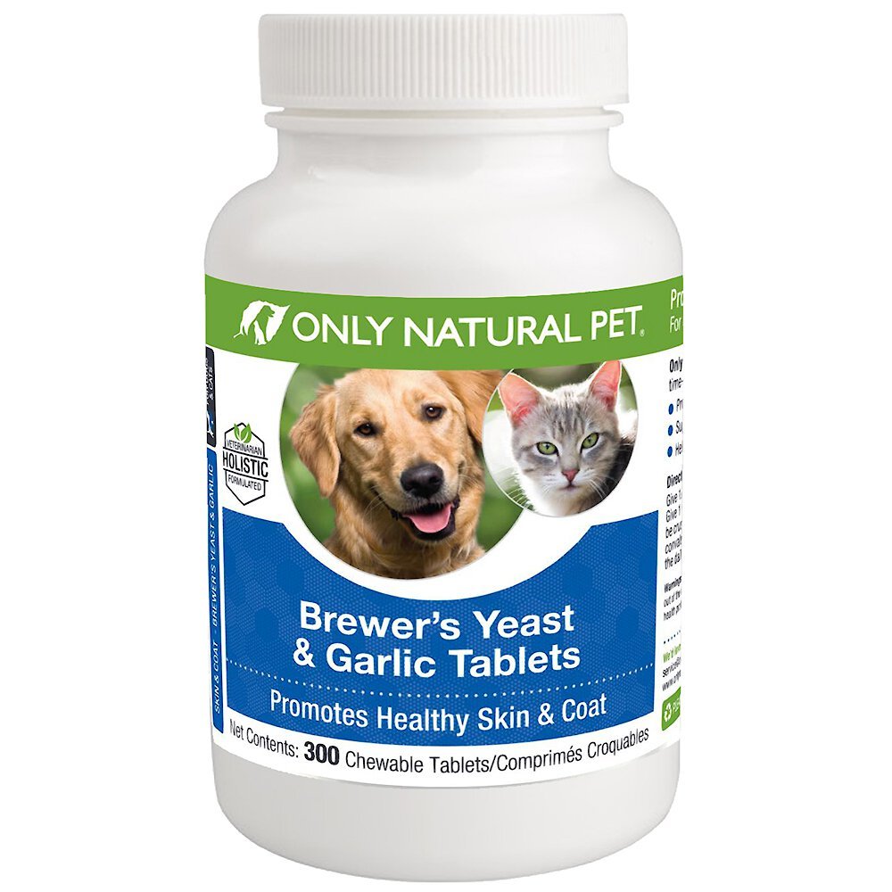 ONLY NATURAL PET Brewer's Yeast & Garlic Skin & Coat Chewable Tablets ...