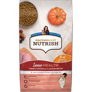 Rachael Ray Nutrish Inner Health Turkey with Chickpeas & Salmon Recipe Dry Cat Food, 3-lb bag