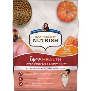 Rachael Ray Nutrish Inner Health Turkey with Chickpeas & Salmon Recipe Dry Cat Food, 6-lb bag