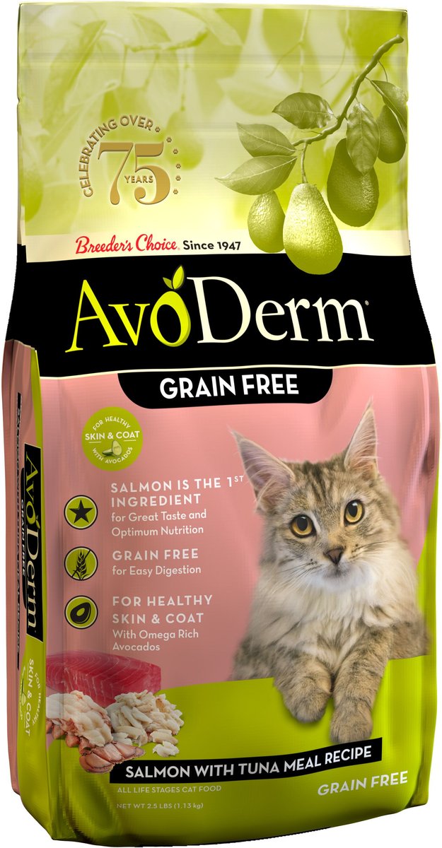 AVODERM GrainFree Salmon with Tuna Meal Dry Cat Food, 2.5lb bag