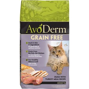 AvoDerm Grain-Free Duck with Turkey Meal Dry Cat Food, 2.5-lb bag