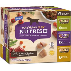 Rachael Ray Nutrish Natural Hearty Recipes Variety Pack Wet Dog Food, 8-oz tub, case of 6