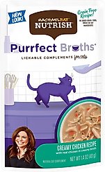 Rachael Ray Nutrish Purrfect Broths All Natural Grain-Free Creamy Chicken Bisque Recipe Cat Food Topper, 1.4-oz, case of 24