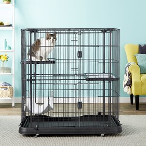 Prevue Pet Products Deluxe Cat Cage Playpen, Black