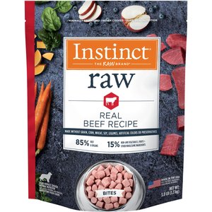 Instinct Frozen Raw Bites Grain-Free Real Beef Recipe Dog Food, 3-lb bag