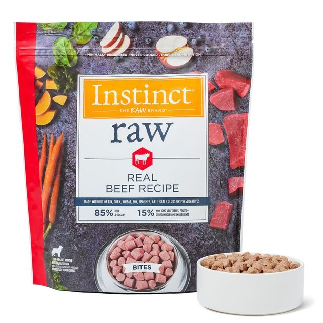 INSTINCT Frozen Raw Bites Grain-Free Real Beef Recipe Dog Food, 6-lb ...