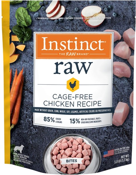 INSTINCT Raw Frozen Adult Bites Grain Free Cage Free Chicken