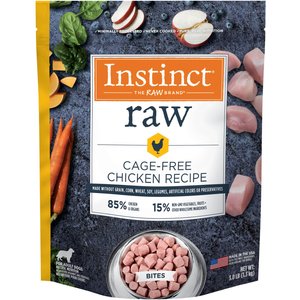 Instinct Frozen Raw Bites Grain-Free Cage-Free Chicken Recipe Dog Food, 3-lb bag