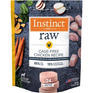 Instinct Frozen Raw Patties Grain-Free Cage-Free Chicken Recipe Dog Food, 6-lb bag