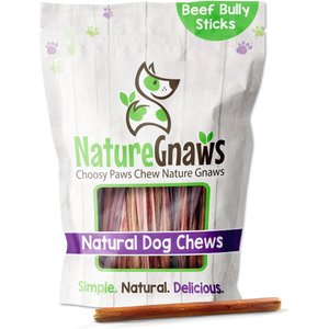 Nature Gnaws Small Bully Sticks 5 – 6″ Dog Treats, 15 count