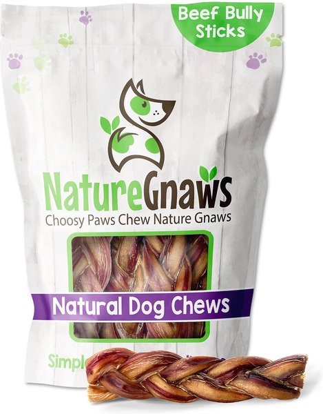 Nature Gnaws Braided Bully Sticks 5 - 6" Dog Treats, 10 count slide 1 of 11