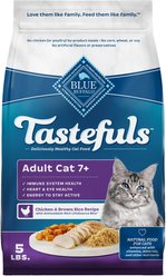 Blue Buffalo Tastefuls Natural Chicken Adult 7+ Dry Cat Food, 5-lb bag