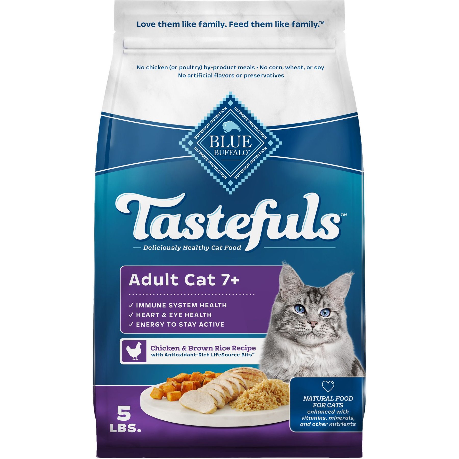 BlueBuffaloTastefulsChicken&BrownRiceRecipeAdult7+DryCatFood