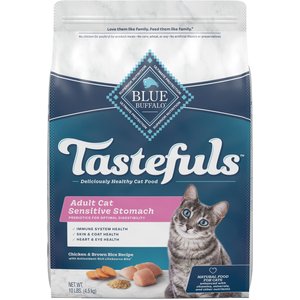 Blue Buffalo Tastefuls Sensitive Stomach Natural Chicken Adult Dry Cat Food, 10-lb bag