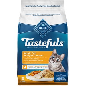 Blue Buffalo Tastefuls Weight Control Natural Chicken Adult Dry Cat Food, 5-lb bag