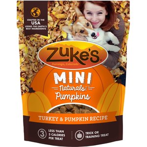 Zuke's Mini Naturals Pumpkins Turkey & Pumpkin Recipe Dog Treats, 5-oz bag
