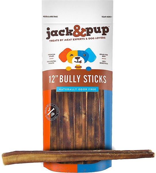 Jack & Pup Thick Bully Stick 12" Dog Treats, 3 count slide 1 of 7