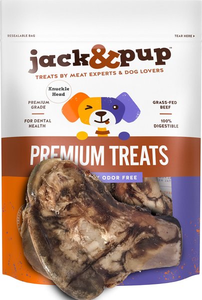 Jack & Pup Large Roasted Beef Knuckle Head Bone Dog Treat, 2 count slide 1 of 8