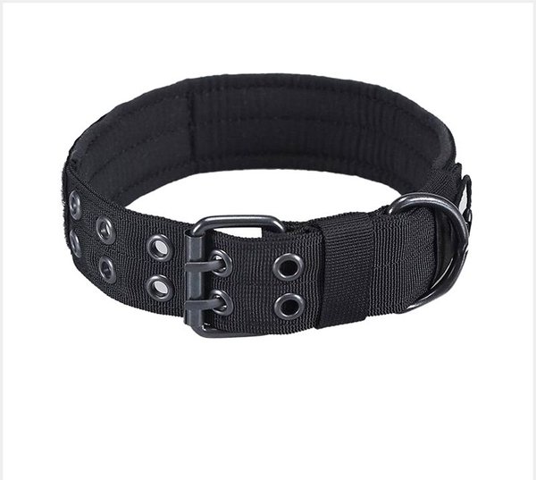 OneTigris Nylon Military Dog Collar, Black, Medium: 14.6 to 17.7-in neck, 1.5-in wide slide 1 of 8