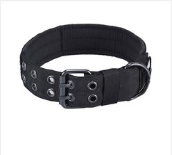 OneTigris Nylon Military Dog Collar, Black, Large: 17.7 to 20.9-in neck, 1.5-in wide