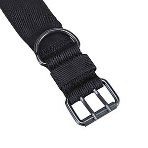 OneTigris Nylon Military Dog Collar, Black, Large: 17.7 to 20.9-in neck, 1.5-in wide
