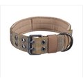 OneTigris Nylon Military Dog Collar, Coyote Brown, Large: 17.7 to 20.9-in neck, 1.5-in wide
