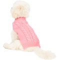 Frisco Dog & Cat Cable Knitted Sweater, Light Pink, X-Small