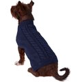 Frisco Dog & Cat Cable Knitted Sweater, Navy, Medium
