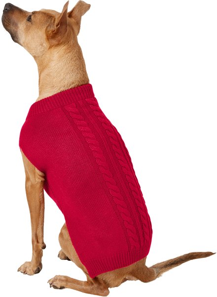 Frisco Dog & Cat Cable Knitted Sweater, Red, X-Large slide 1 of 8